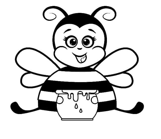 Albină drăguță și miere