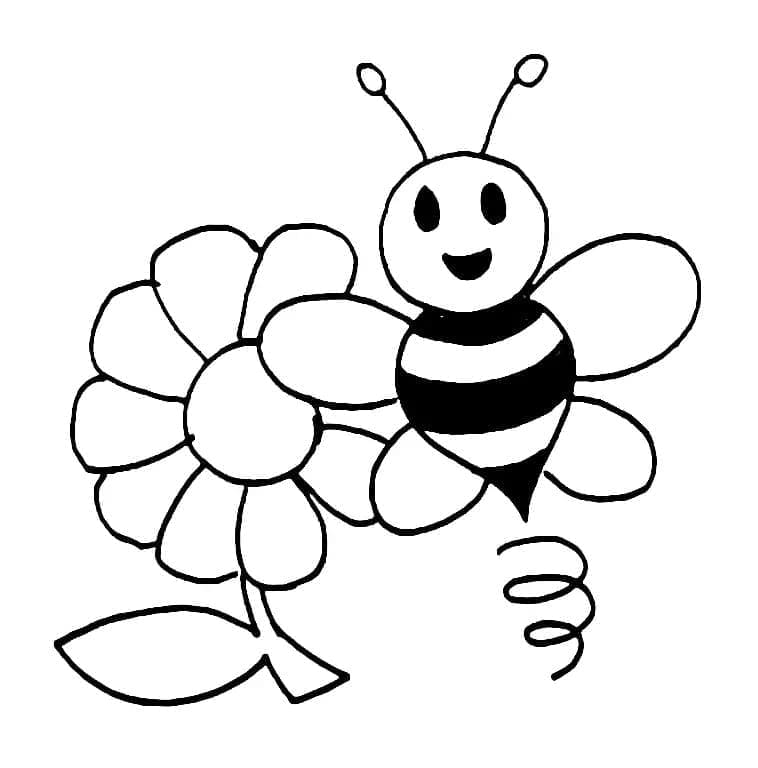 Albină mică și floare