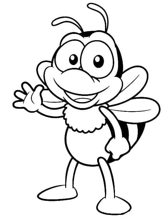 Albină prietenoasă cu desene animate
