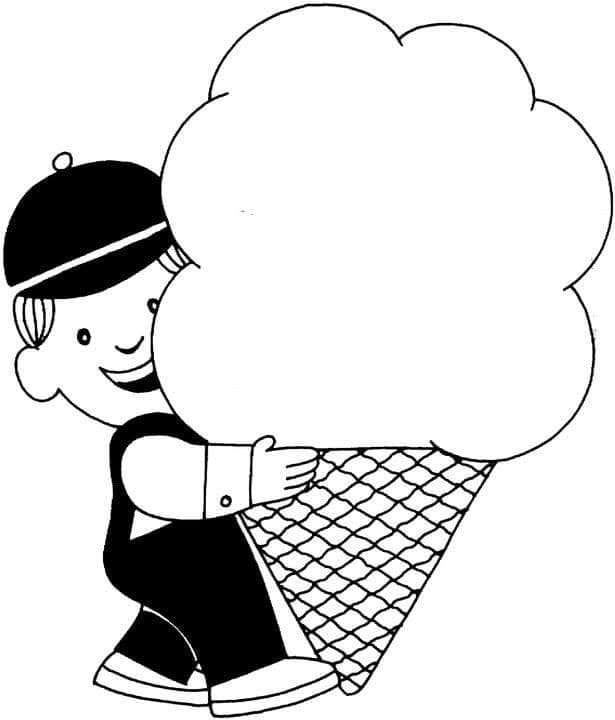 Băiat cu înghețată mare