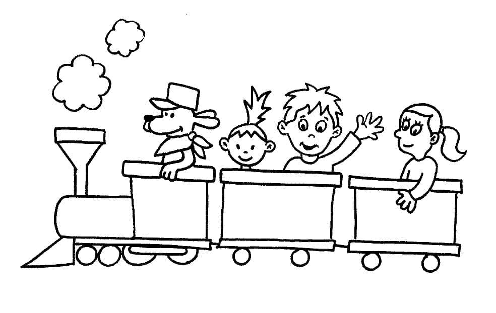 Copii în tren