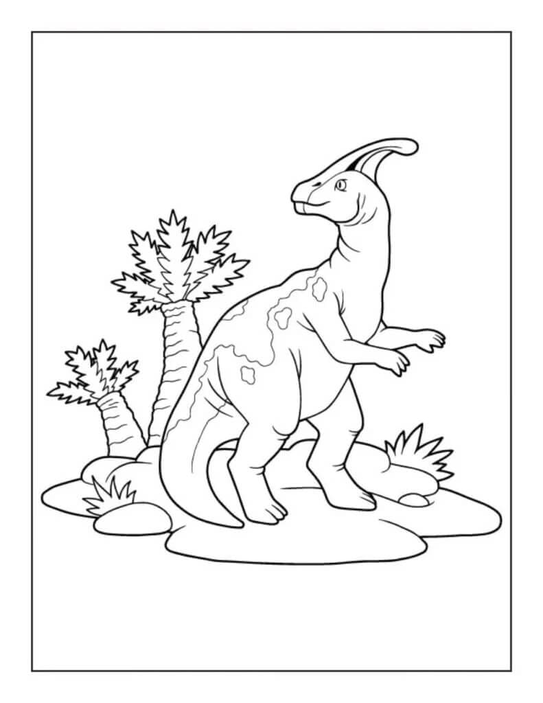 Dinozaur și copaci