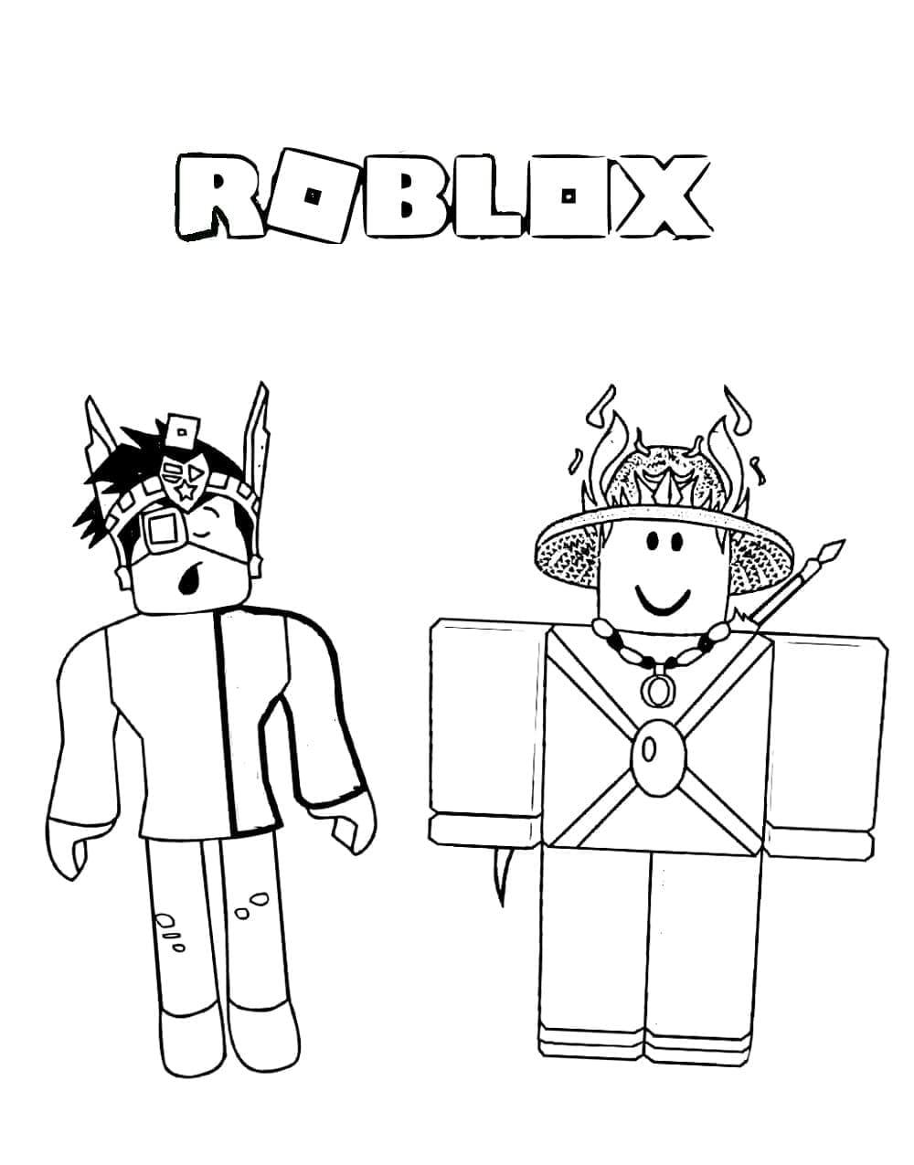 Fi e De Colorat Cu Doi Juc tori Roblox Imagini De Colorat Gratuite