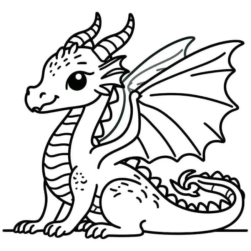 Fise de colorat cu Dragon de colorat p02