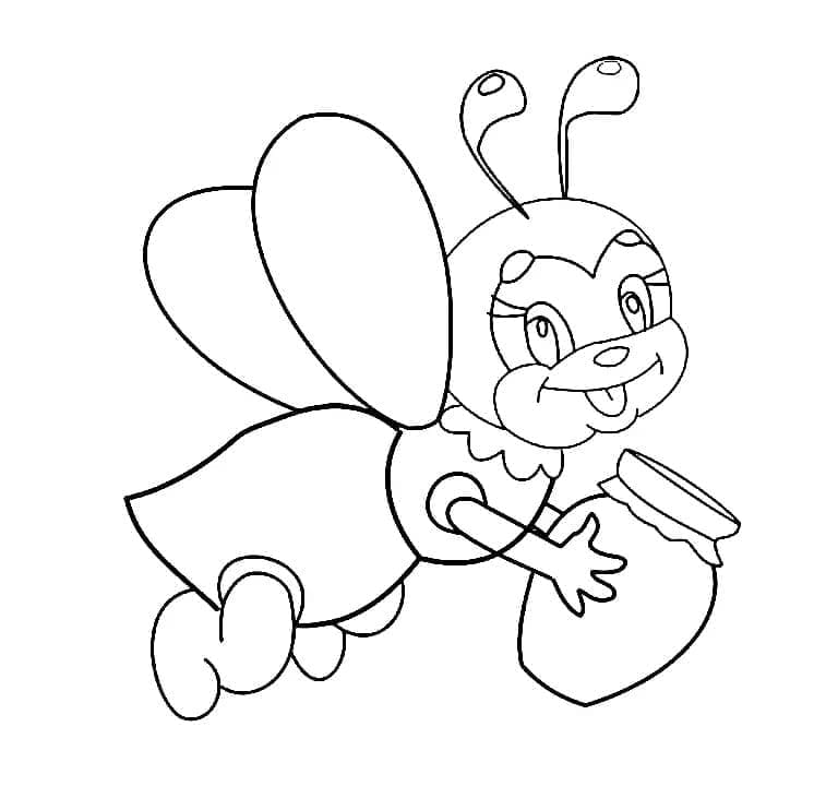 Drăguț borcan de albine și miere