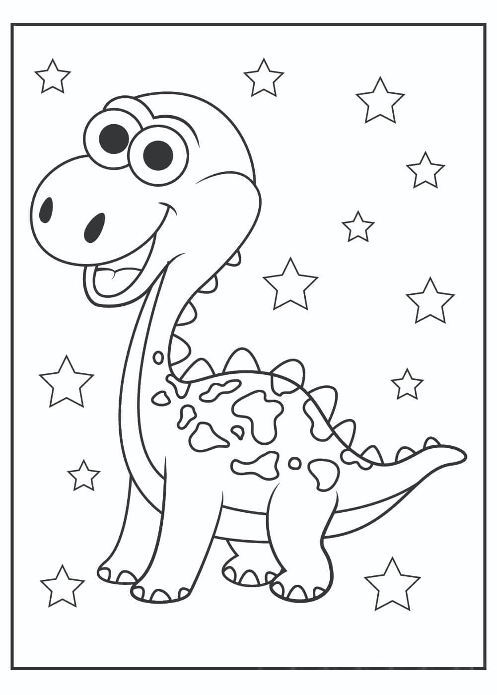 Drăguț dinozaur și stele