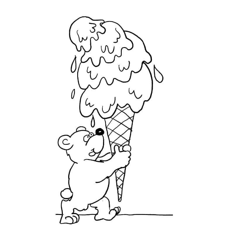 Drăguț urs și înghețată