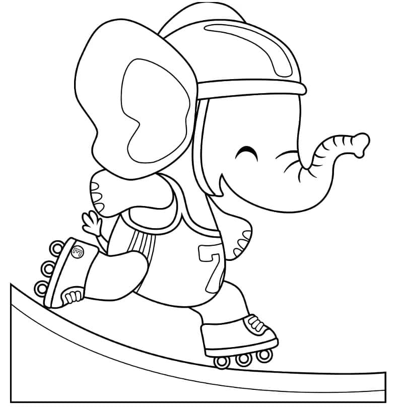 Elefant pe patine cu role