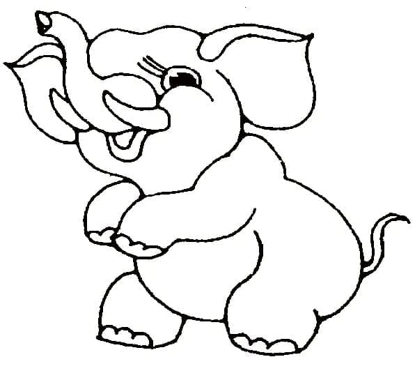 Elefantul din desene animate zâmbește