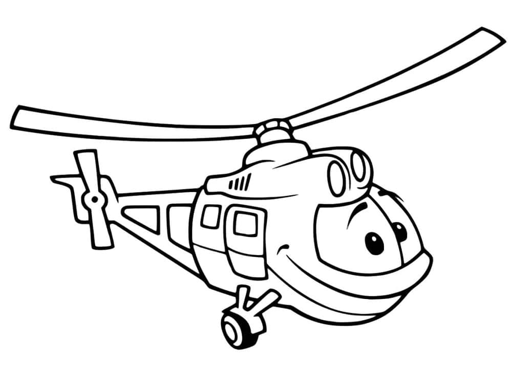 Elicopter drăguț de desene animate