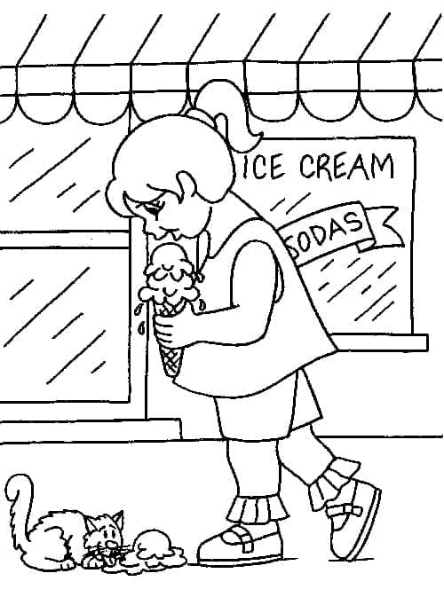 Fetița mănâncă înghețată