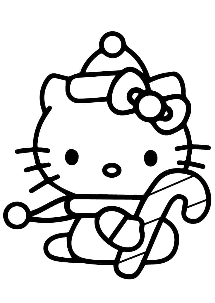 Hello Kitty cu baston de bomboane