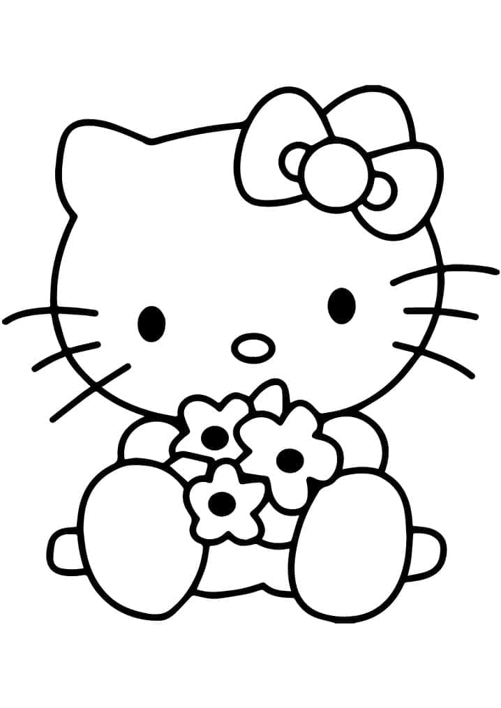Hello Kitty cu flori