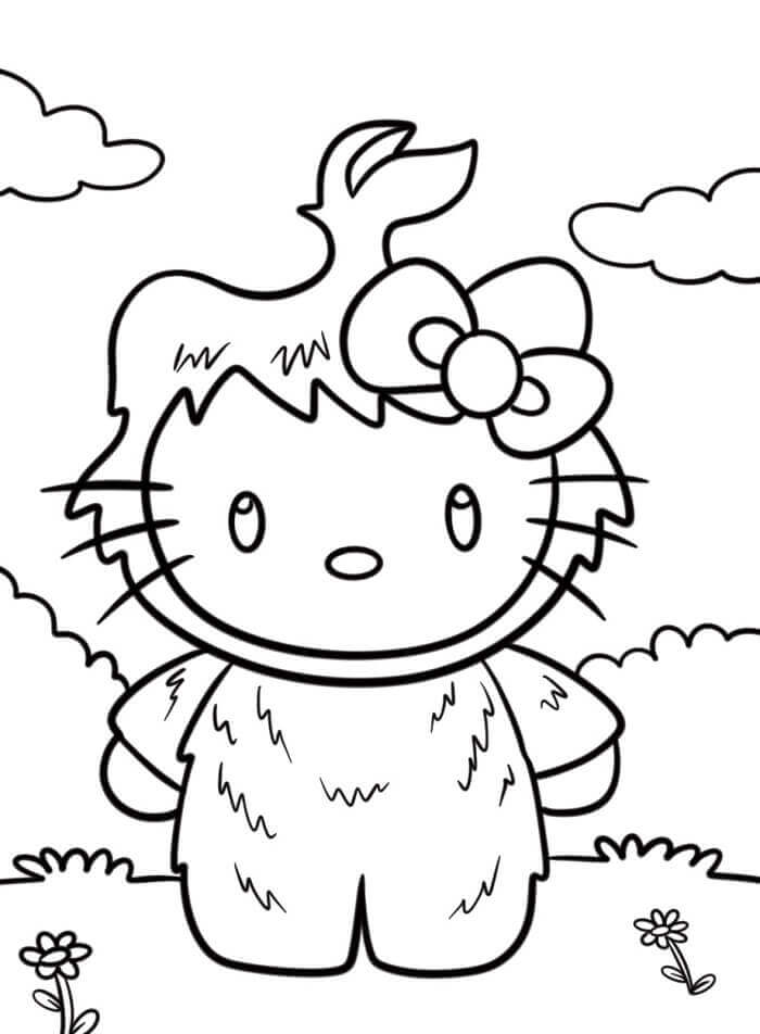 Fise de Colorat cu Hello Kitty de colorat p01