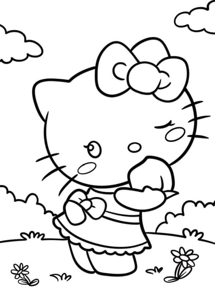 Fise de Colorat cu Hello Kitty de colorat p05
