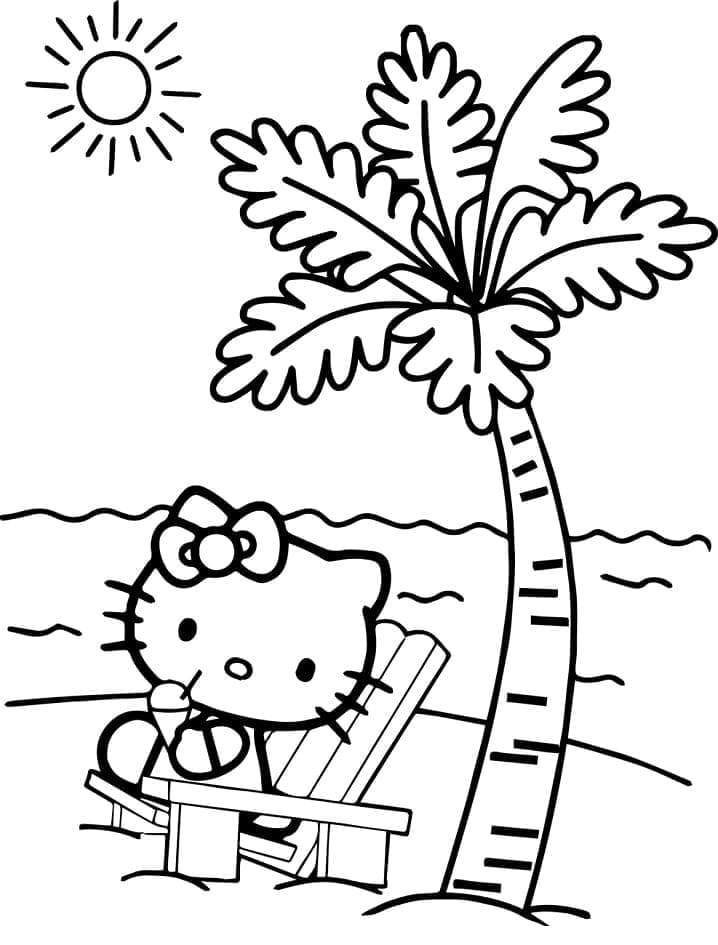 Hello Kitty pe plajă