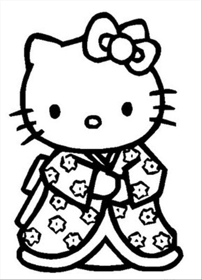 Hello Kitty poartă kimono