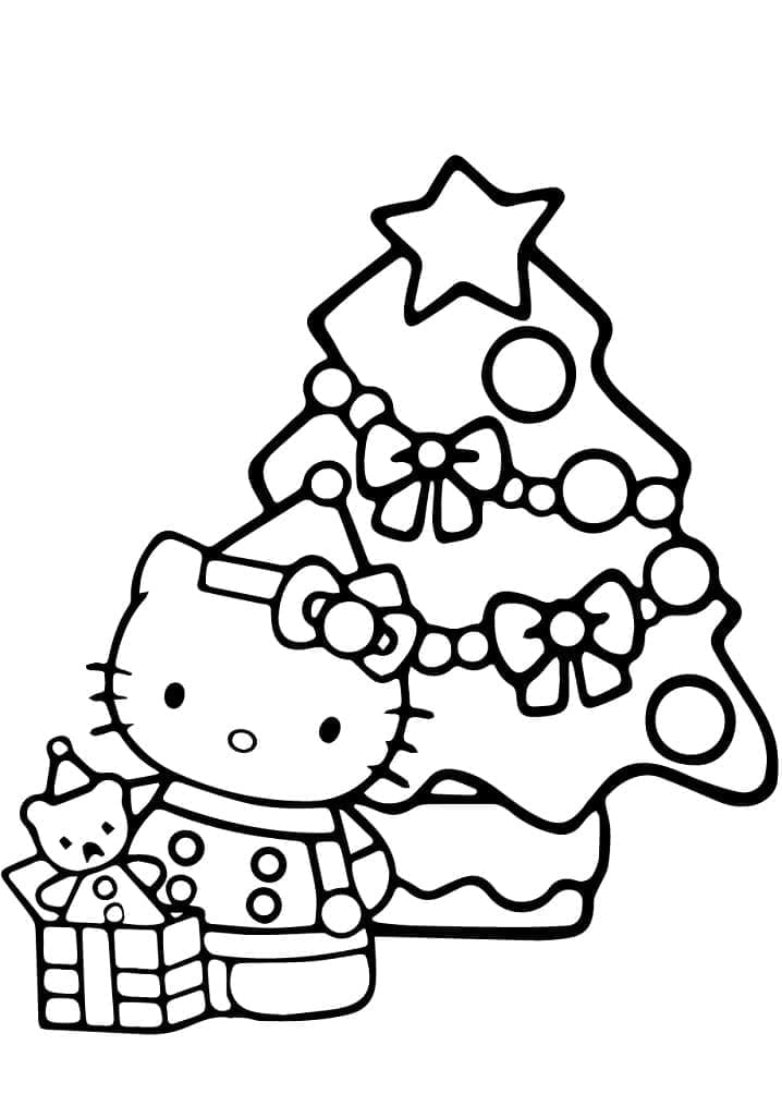 Hello Kitty și bradul de Crăciun