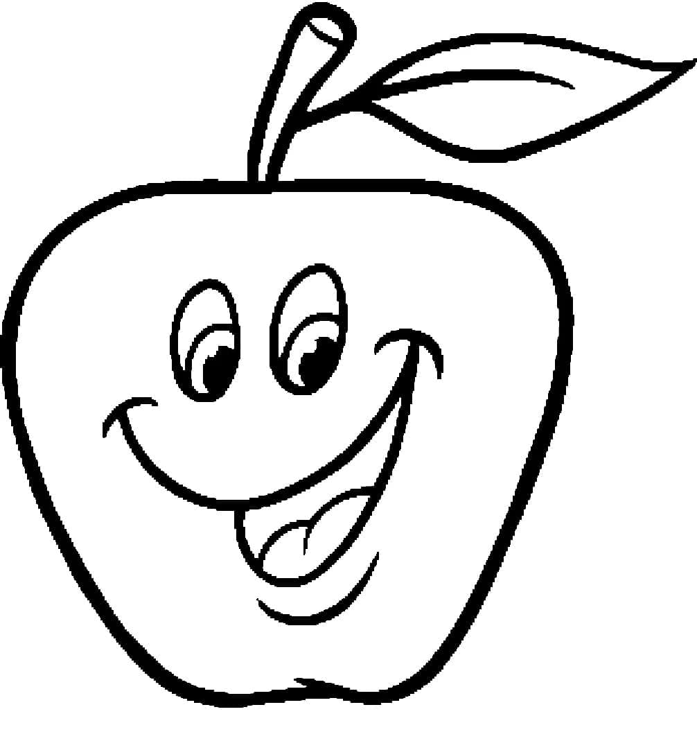 Măr fericit din desene animate