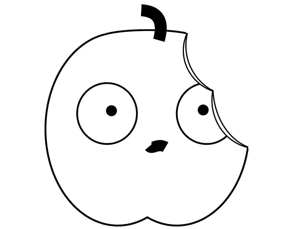 Măr mușcat de desene animate