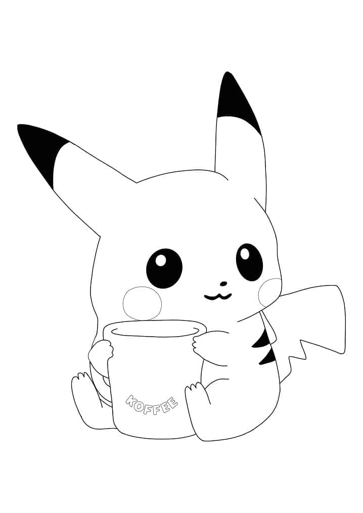 Pikachu cu o ceașcă