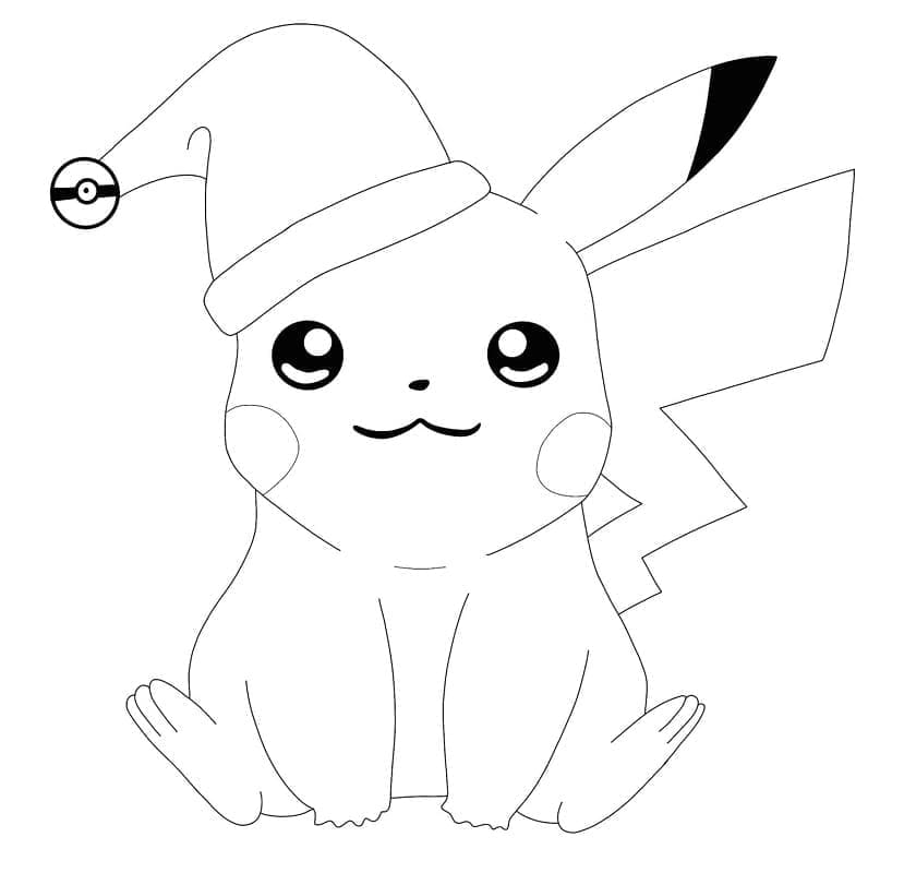 Pikachu cu pălărie de moș crăciun