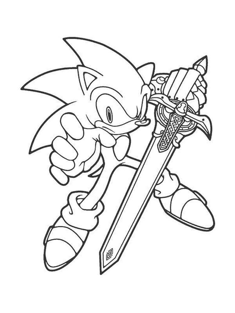 Sonic ține sabia