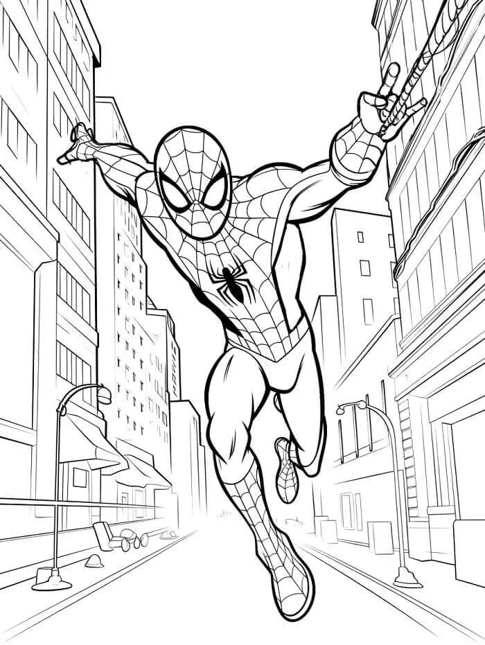Fise de Colorat cu Spiderman de colorat p10