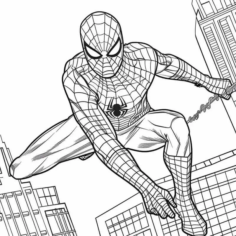 Fise de Colorat cu Spiderman de colorat p12