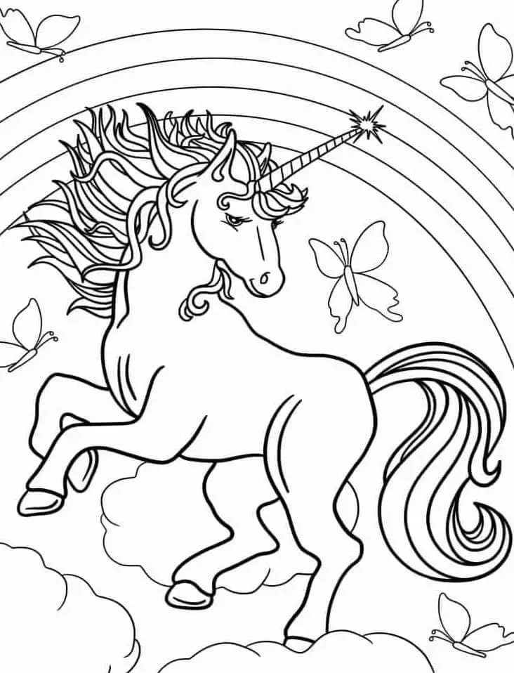Fise de colorat cu Unicorn de colorat p02