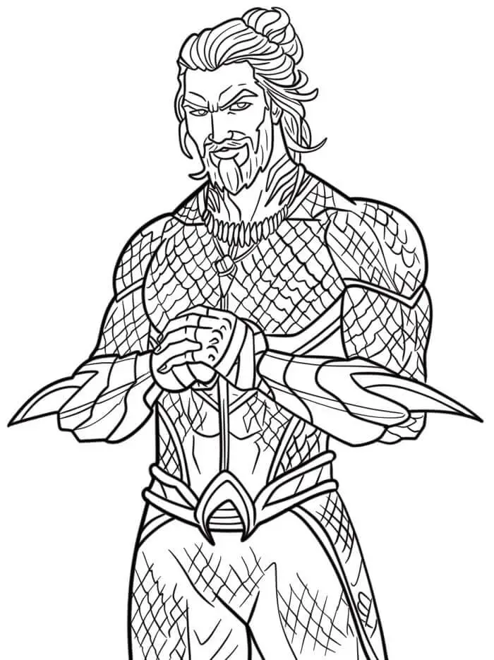 Fise de colorat cu Aquaman Supereroul
