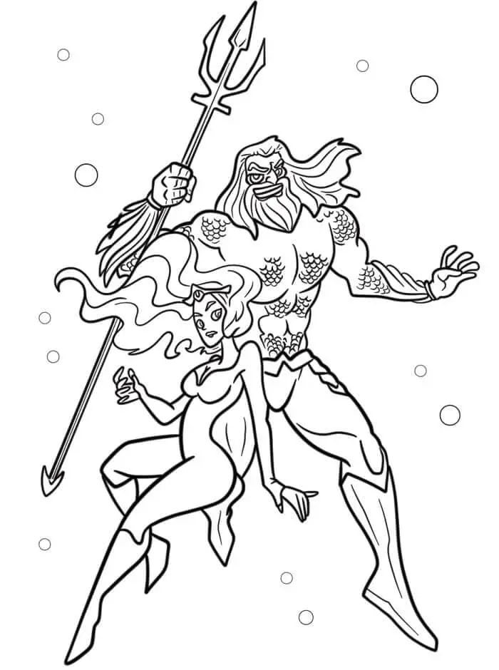 Fise de colorat cu Aquaman de colorat p05