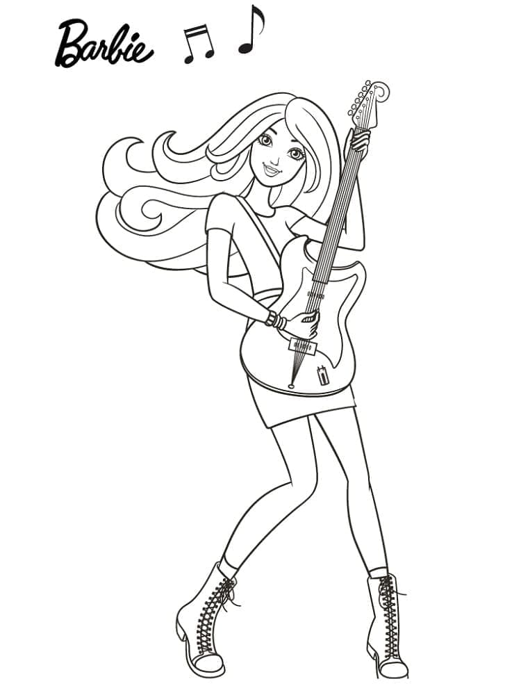 Barbie cântă la chitară