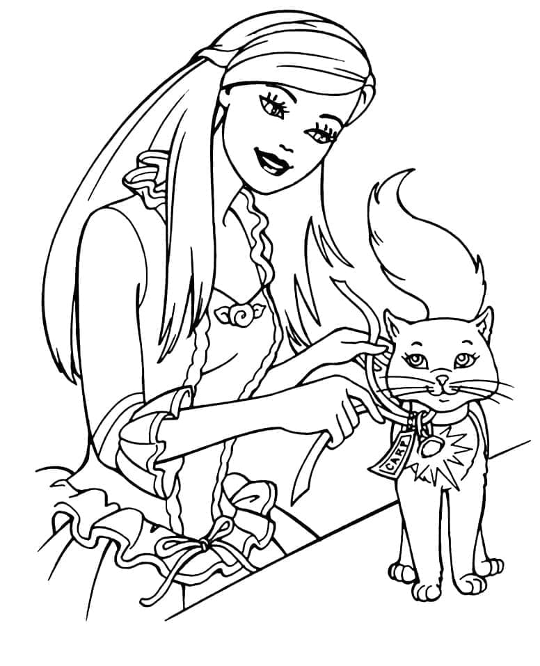 Barbie cu o pisica