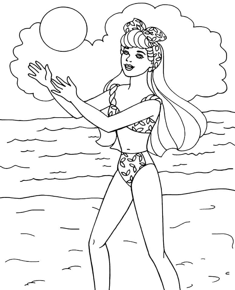 Barbie joacă volei pe plajă
