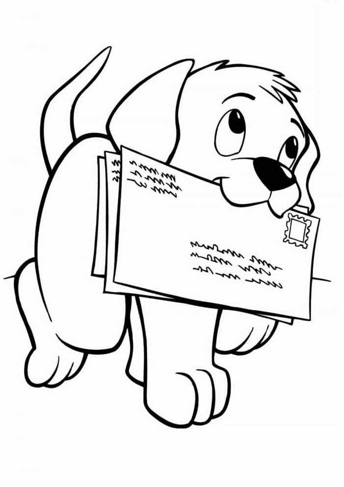 Câinele ține scrisori