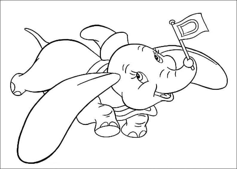 Dumbo de colorat p03