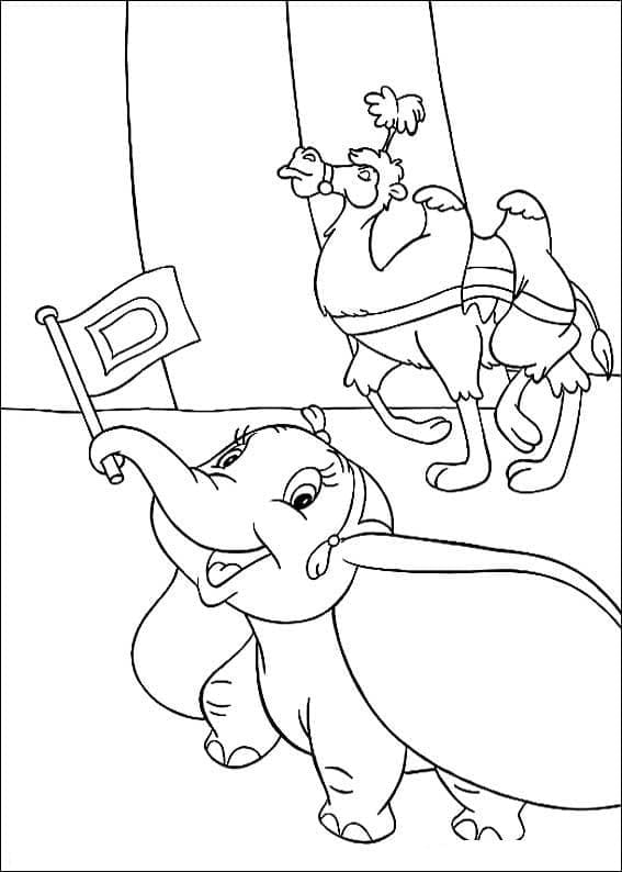 Dumbo de colorat p05