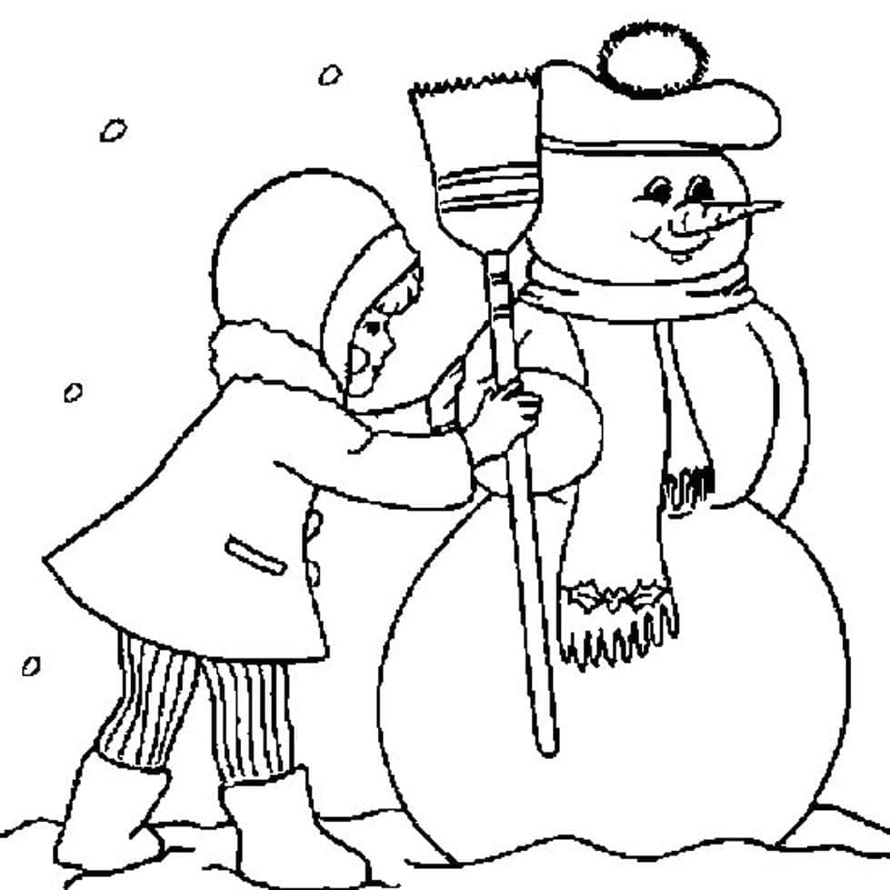 Fetiță și om de zăpadă