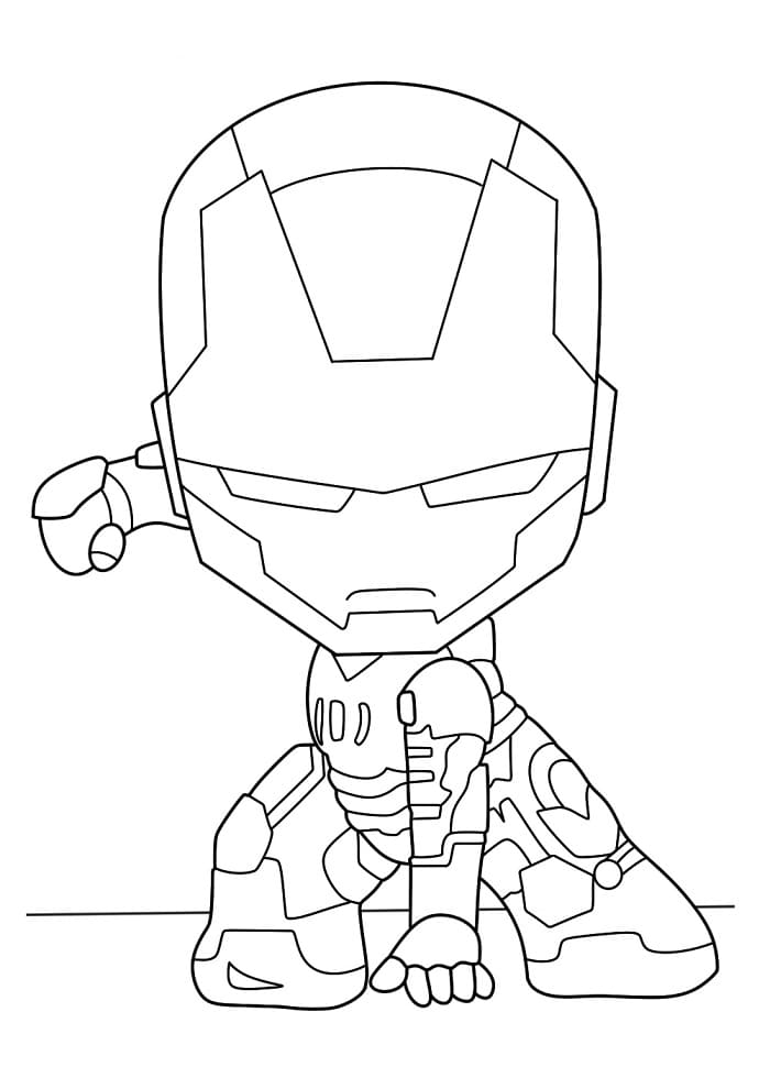 Fise de Colorat cu Iron Man Chibi
