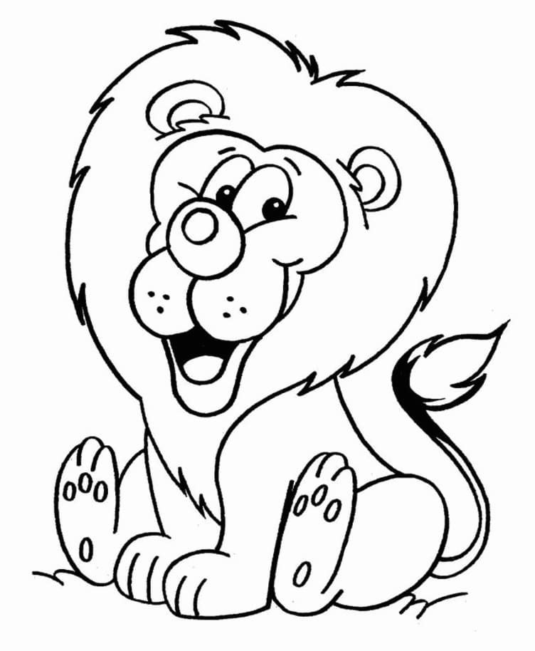 Leul din desene animate zâmbește