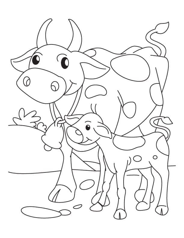 Mama și puiul de vacă