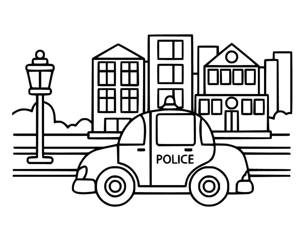 Masina de politie in oras