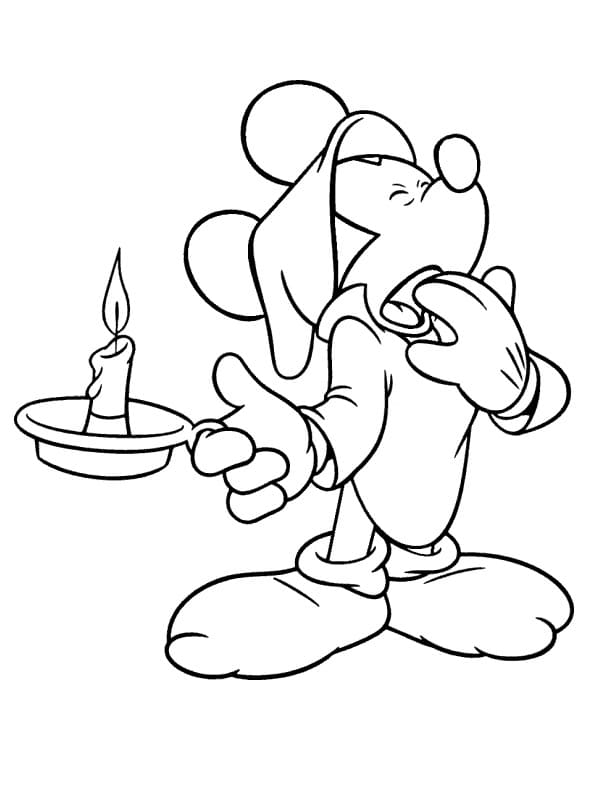 Mickey mouse cu o lumânare