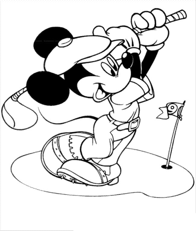 Mickey mouse joacă golf