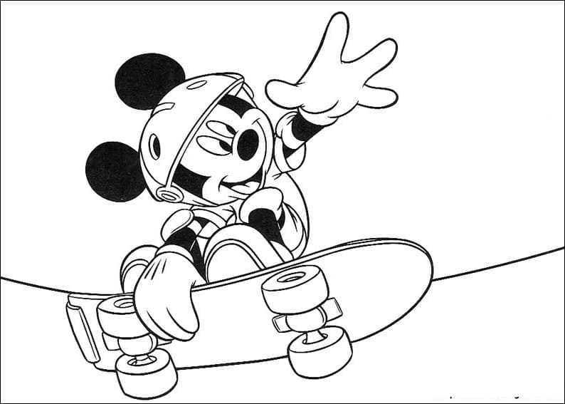 Mickey mouse pe skateboard