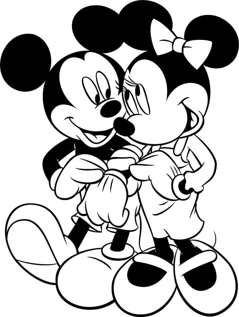 Mickey mouse și minnie mouse imprimabil gratuit