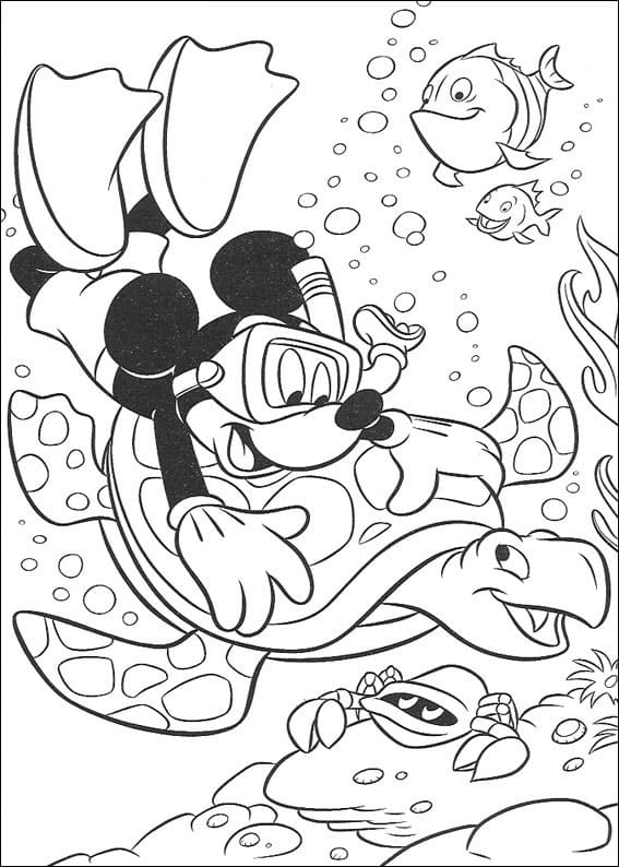 Mickey mouse și țestoasa de mare