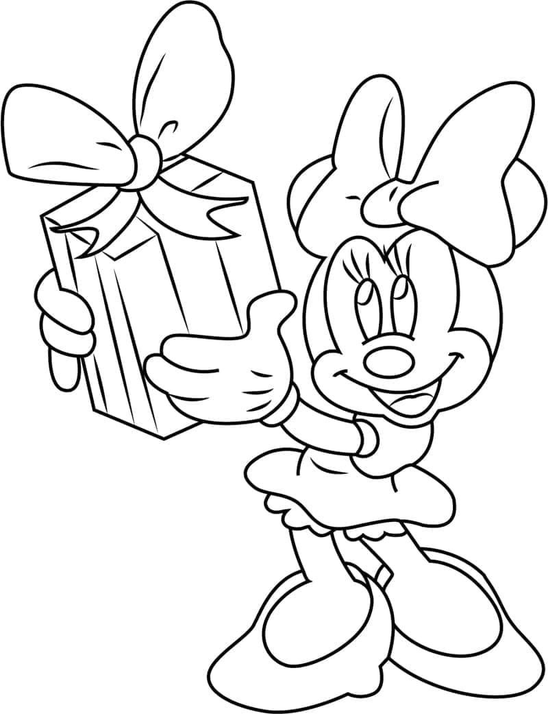 Minnie mouse cu cadou