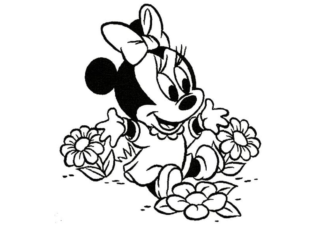Minnie mouse cu flori